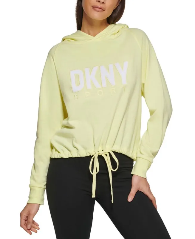 DKNY Women's Drawstring Hem Hoodie Yellow Size Medium sold by Ruumur