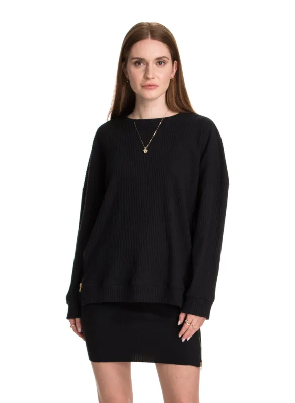 EVELYN - Oversized Side Zip Sweatshirt sold by Ruumur