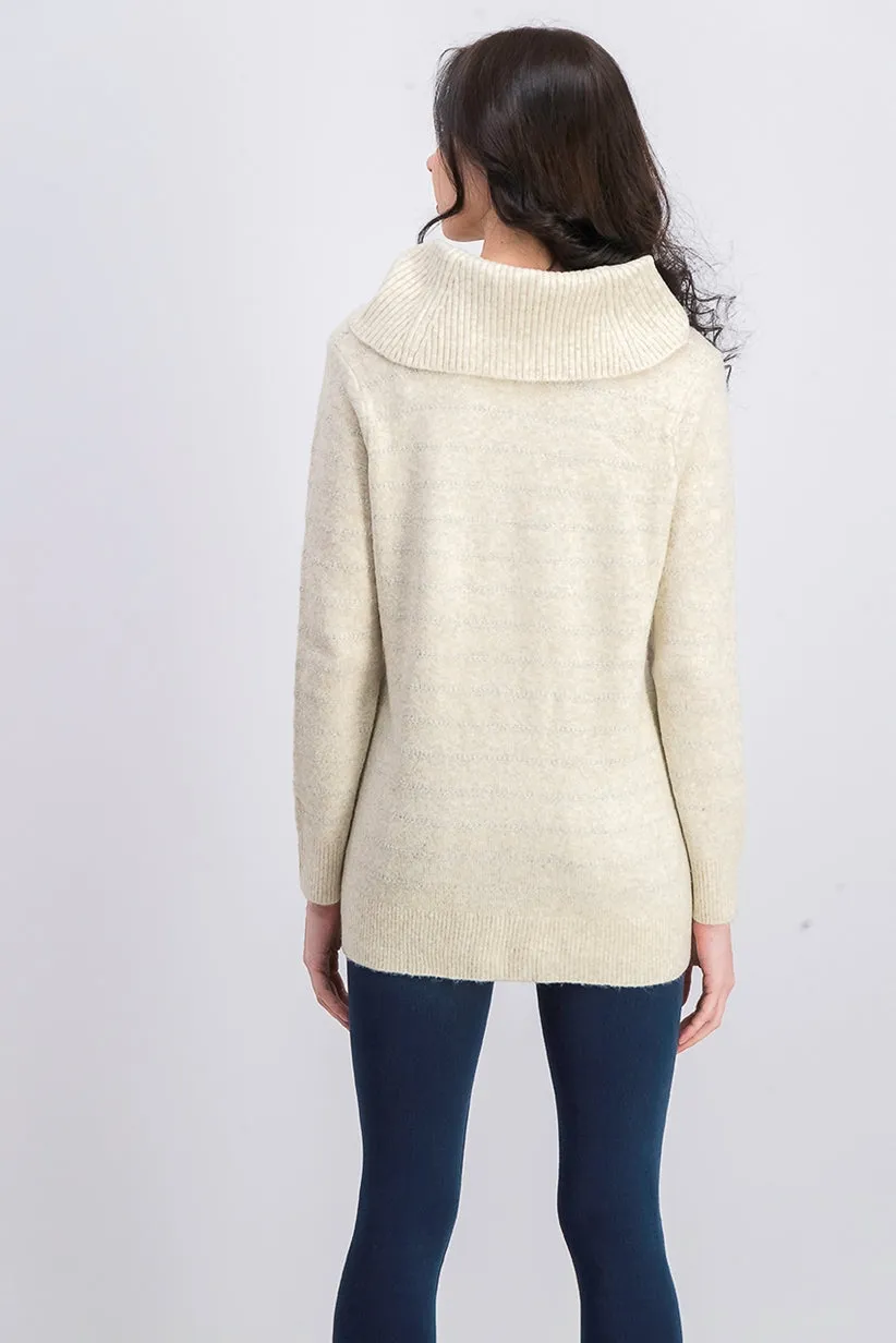 Style & Co Women's Lurex Cowl-Neck Sweater Light Beige sold by Ruumur product image thumbnail 3