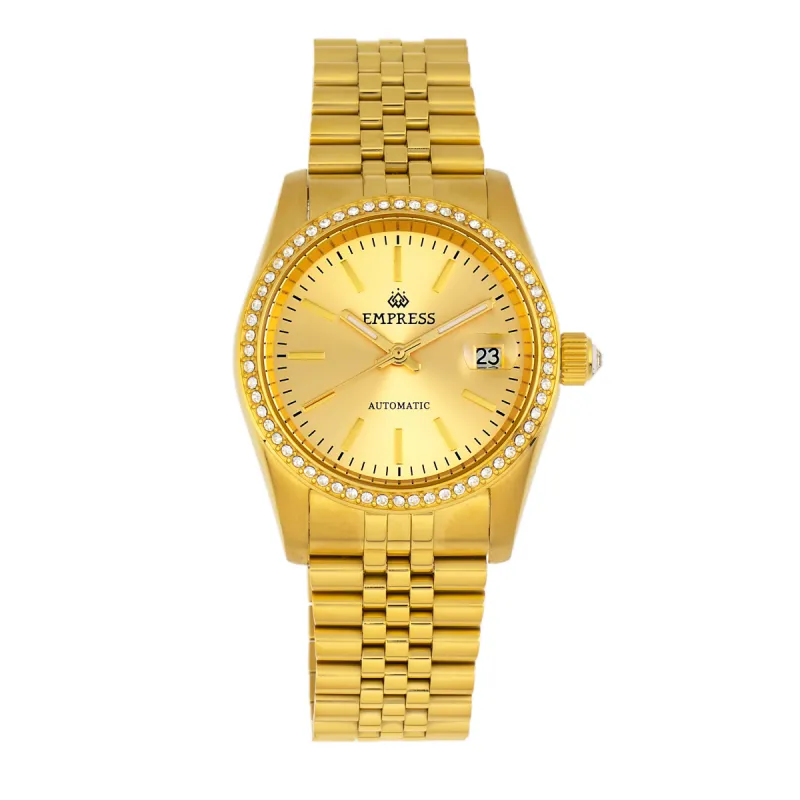 Empress Constance Automatic Bracelet Watch w/Date - Gold sold by Ruumur