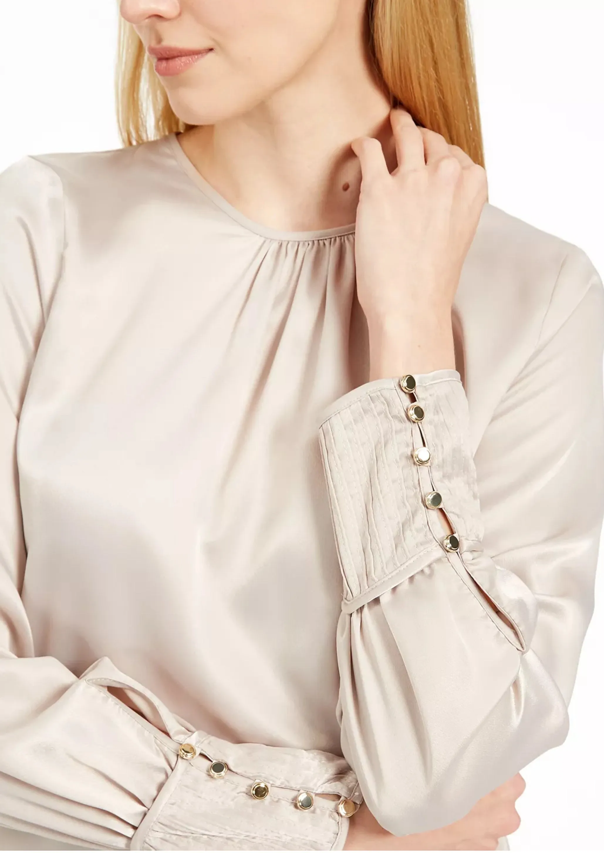 Calvin Klein Women's Button Cuff Top Gold Size Large sold by Ruumur product image thumbnail 3