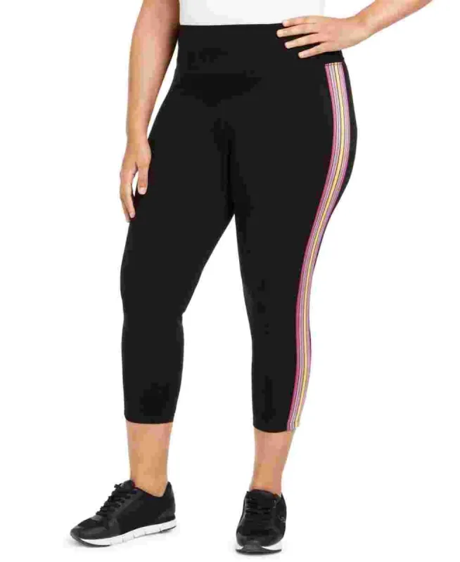 Calvin Klein Women's Essex Stripe Tricot CroPetite Petiteed Leggings Black Size 3X sold by Ruumur