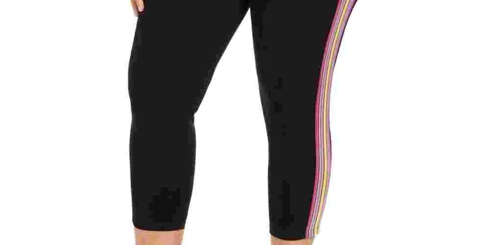 Calvin Klein Women's Essex Stripe Tricot CroPetite Petiteed Leggings Black Size 3X sold by Ruumur product image thumbnail 3