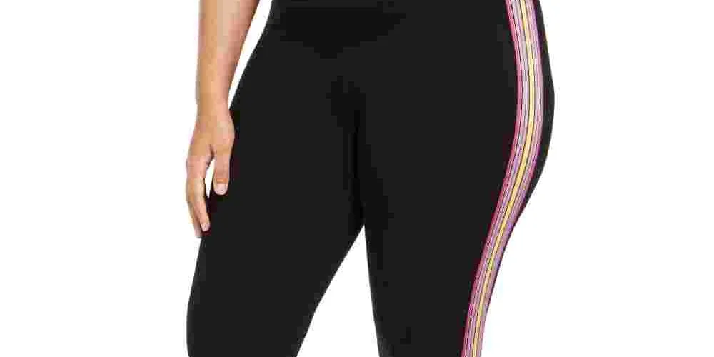 Calvin Klein Women's Essex Stripe Tricot CroPetite Petiteed Leggings Black Size 3X sold by Ruumur product image thumbnail 2