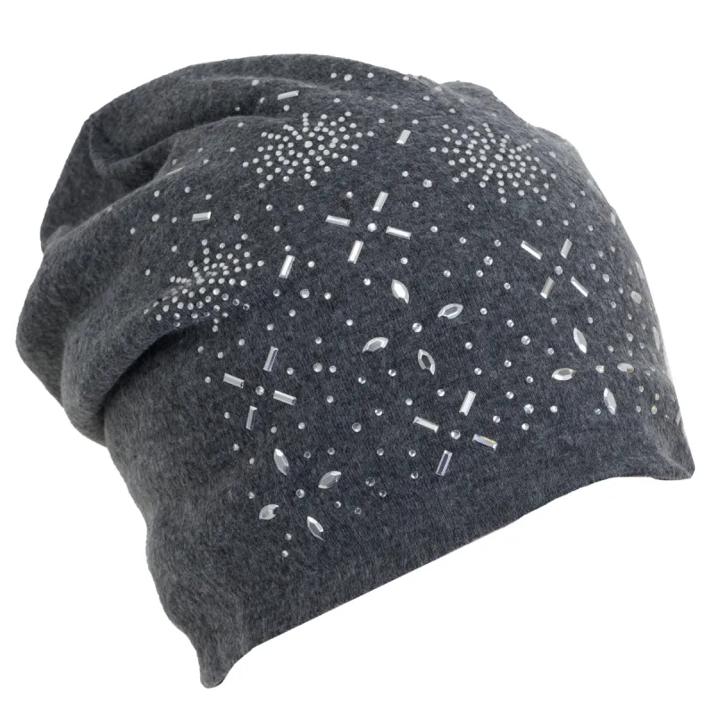 Rebecca and Rifka Knitted Metallic Painted Beanie with Pompom(BW-124-CH) sold by Ruumur