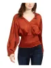 Leyden Women's Long Sleeve V Neck Blouse Top Copper Rust Size Large sold by Ruumur