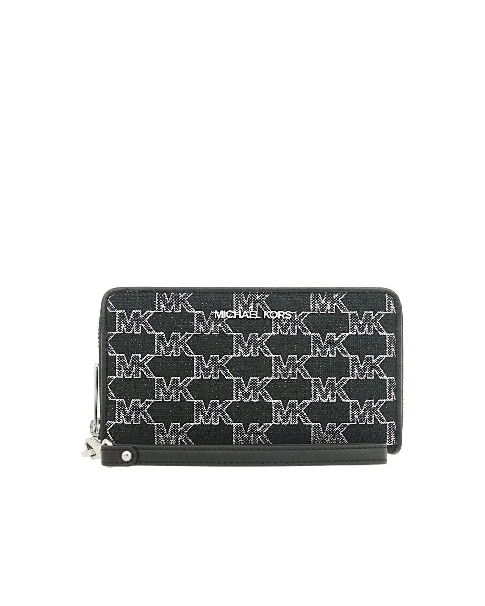 Michael Kors Women's Black Multi Jet Set Travel Logo Jacquard Wallet sold by Ruumur