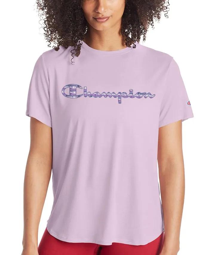 Champion Women's Cotton Logo Boyfriend T-Shirt Pink Size X-Small sold by Ruumur
