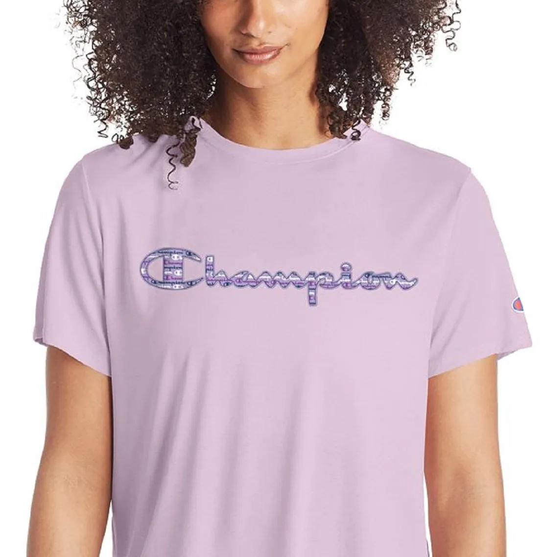 Champion Women's Cotton Logo Boyfriend T-Shirt Pink Size X-Small sold by Ruumur product image thumbnail 2