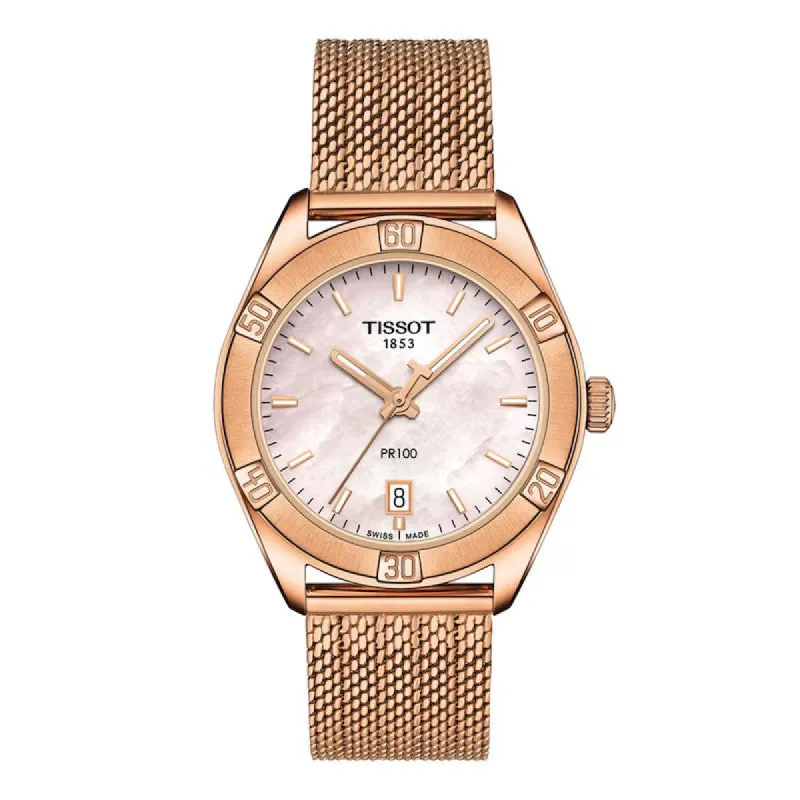 Tissot Women's T1019103315100 PR 100 36mm Pink MOP Dial Stainless Steel Watch sold by Ruumur