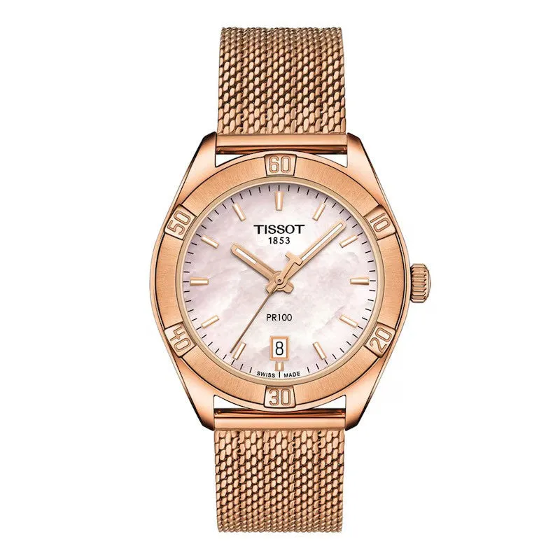 Tissot Women's T1019103315100 PR 100 36mm Pink MOP Dial Stainless Steel Watch sold by Ruumur