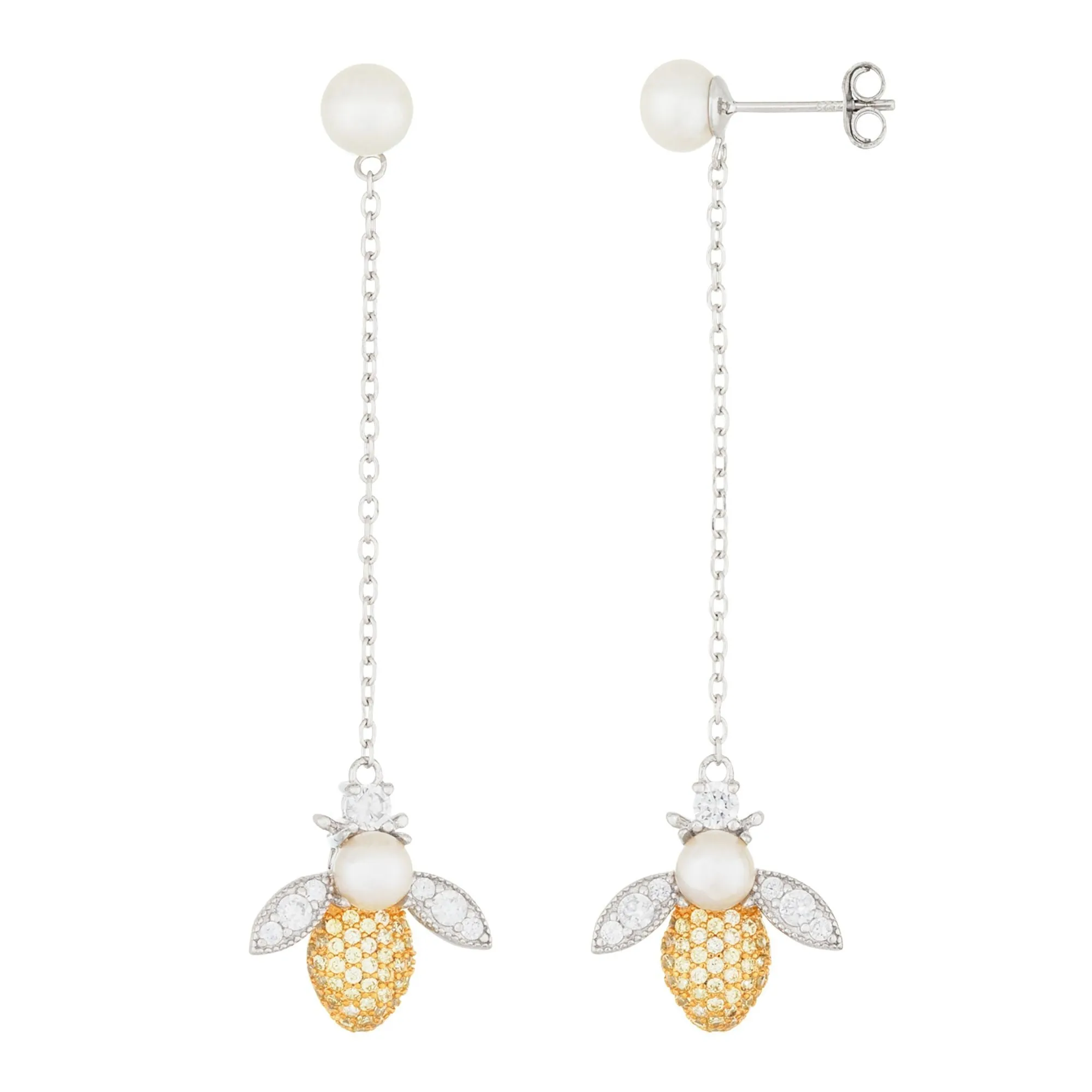 Splendid Pearls Sterling Silver Pearl Earrings ESR-490 sold by Ruumur