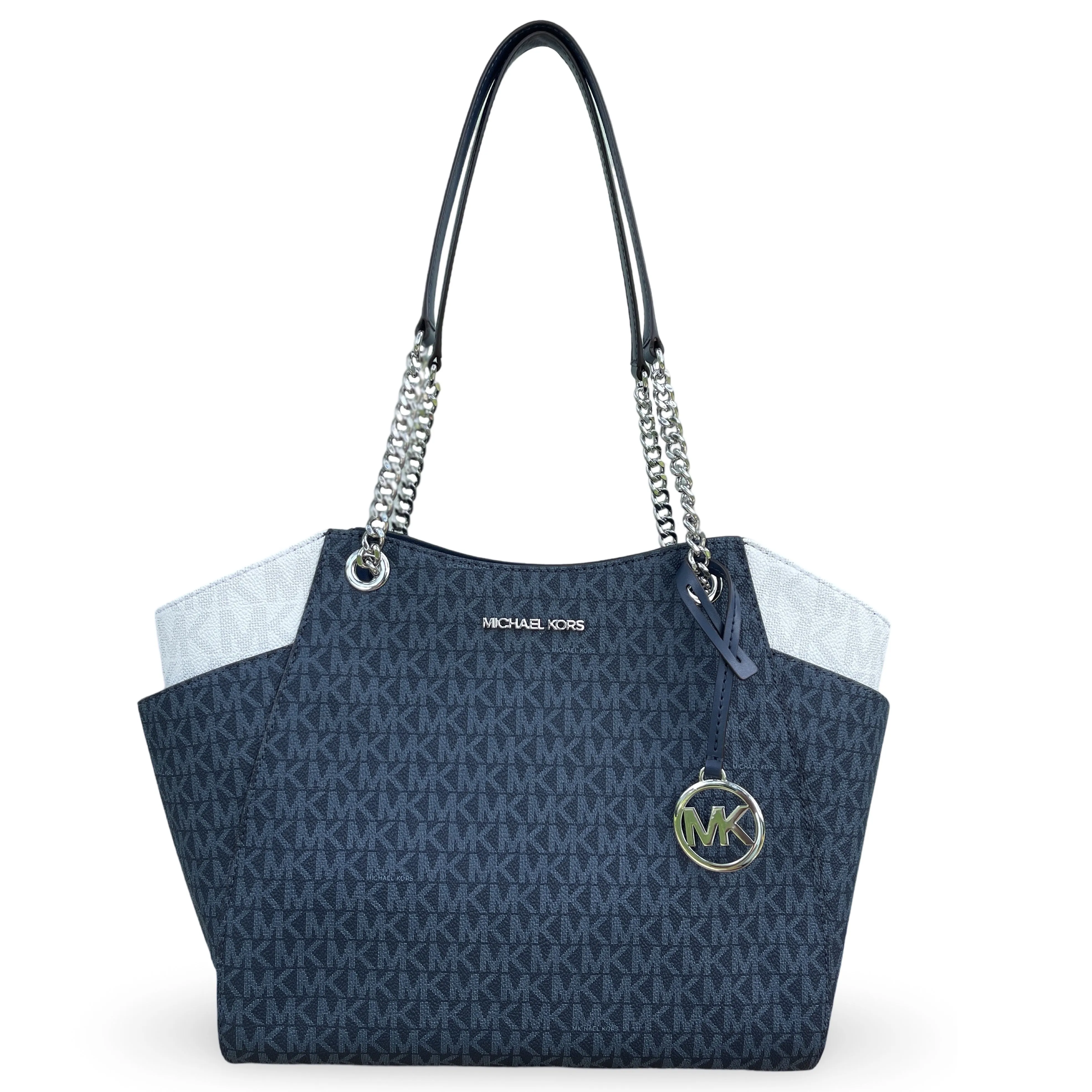 Michael Kors Women's Jet Set Large Two-Tone Signature Logo Shoulder Bag sold by Ruumur