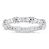 Sterling Silver Round-cut CZ "X" Stackable Eternity Band Ring sold by Ruumur