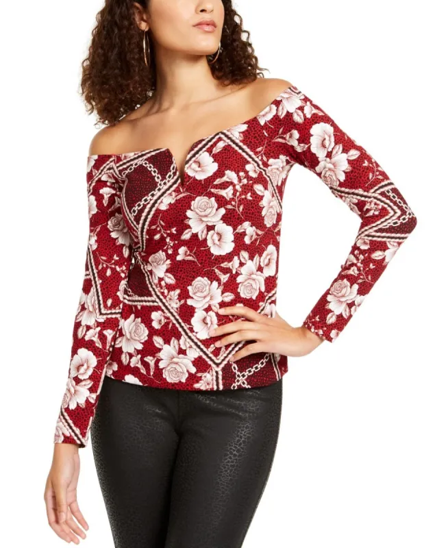 Thalia Sodi Women's Sweetheart Neck Printed Top Red Size X-Large sold by Ruumur
