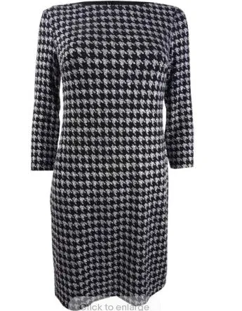 Jessica Howard Women's Glitter Houndstooth Sheath Dress Black Size 10 sold by Ruumur