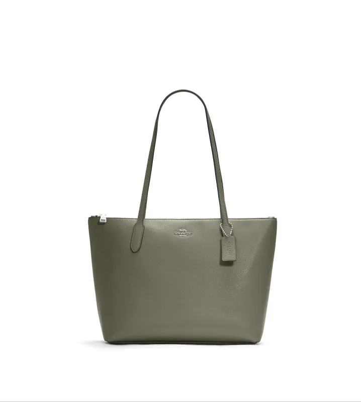 Coach Women's Military Green Zip Top Tote sold by Ruumur