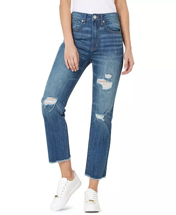 Numero Women's Ripped High Rise Frayed Hem Denim Jeans Blue Size 27 sold by Ruumur