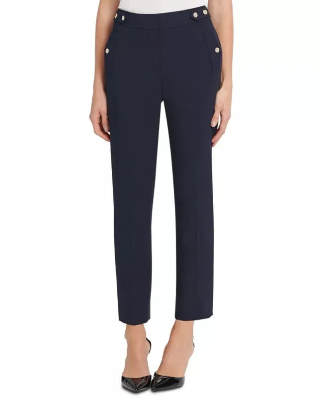 DKNY Women's Zippered Embellished Wear To Work Pants Blue Size 6 sold by Ruumur