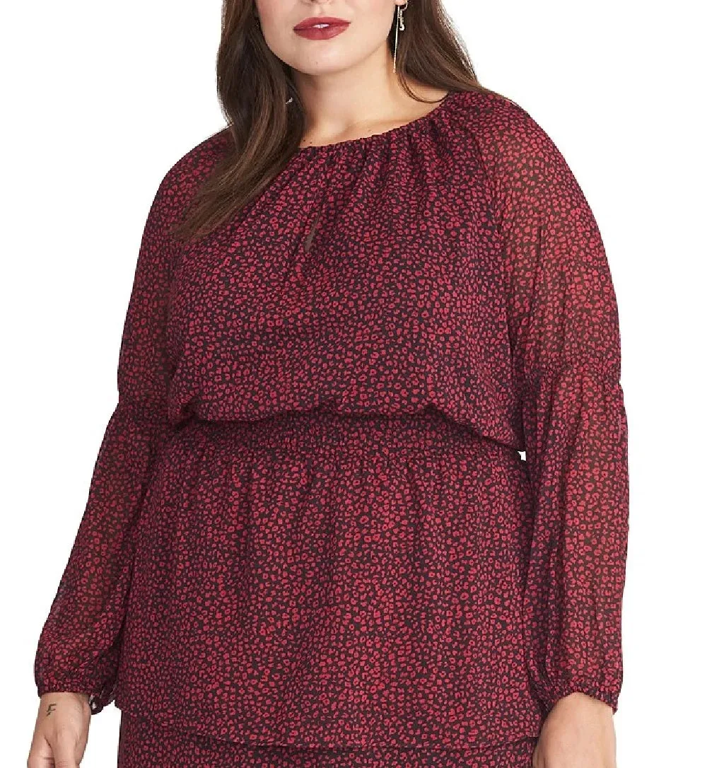 Rachel Roy Women's Lola Long Sleeve Ditsy Floral Blouson Dress Black Size 0X sold by Ruumur product image thumbnail 2