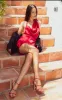 Lorenza Red Leather Sandal sold by Ruumur