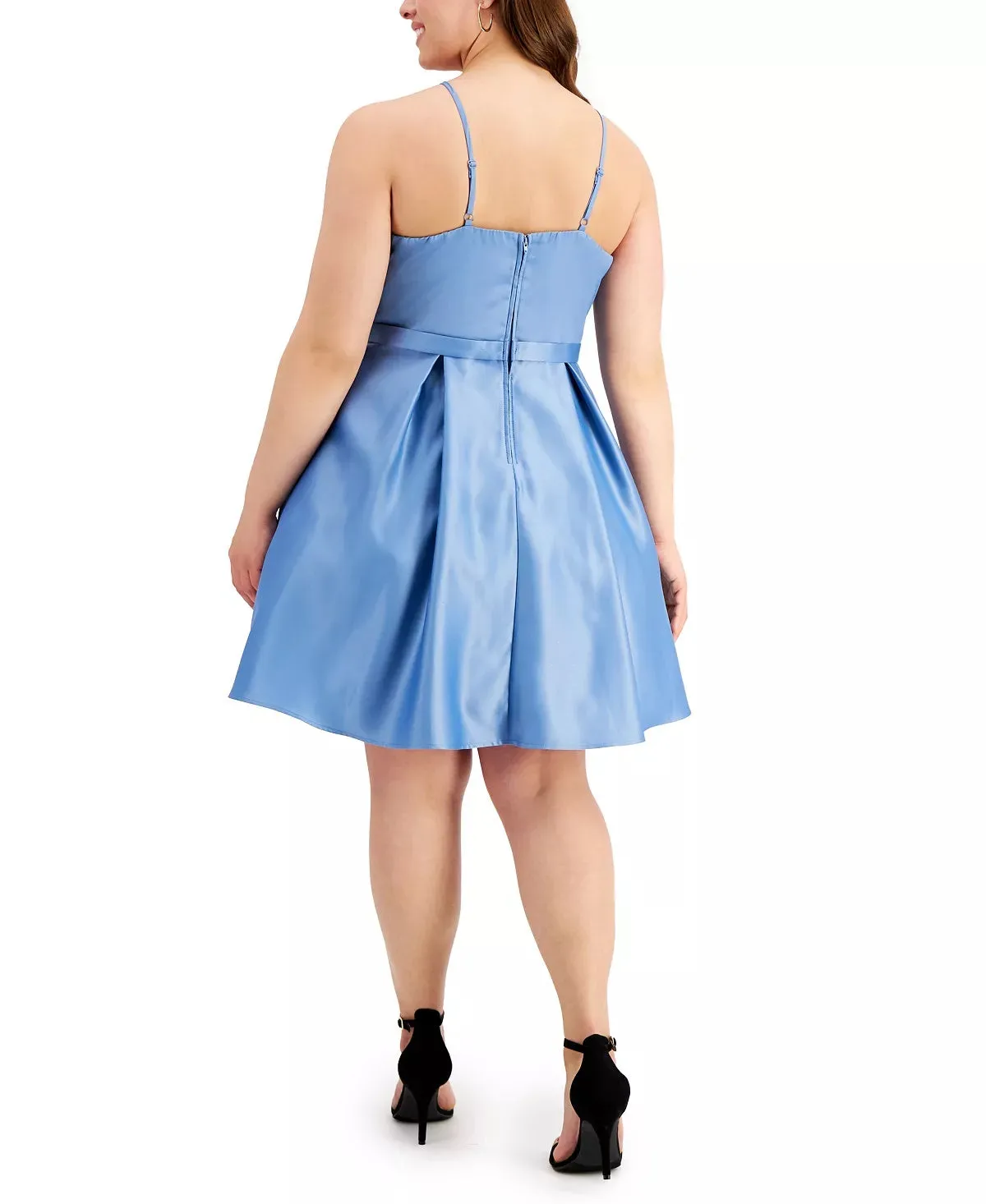 City Studios Women's Trendy Plus Satin Skater Dress light blue Size 22W sold by Ruumur product image thumbnail 2