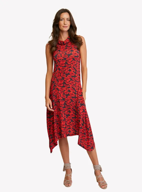 LOULOU DAMOUR Women's Summer Field Sleeveless Printed Dress With Fun Nod Collar made by Ruumur