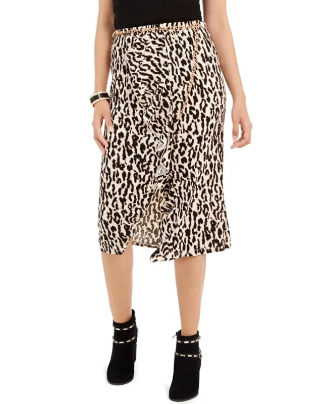 Thalia Women's Straight & Pencil Leopard Print Skirt Brown Size Small sold by Ruumur