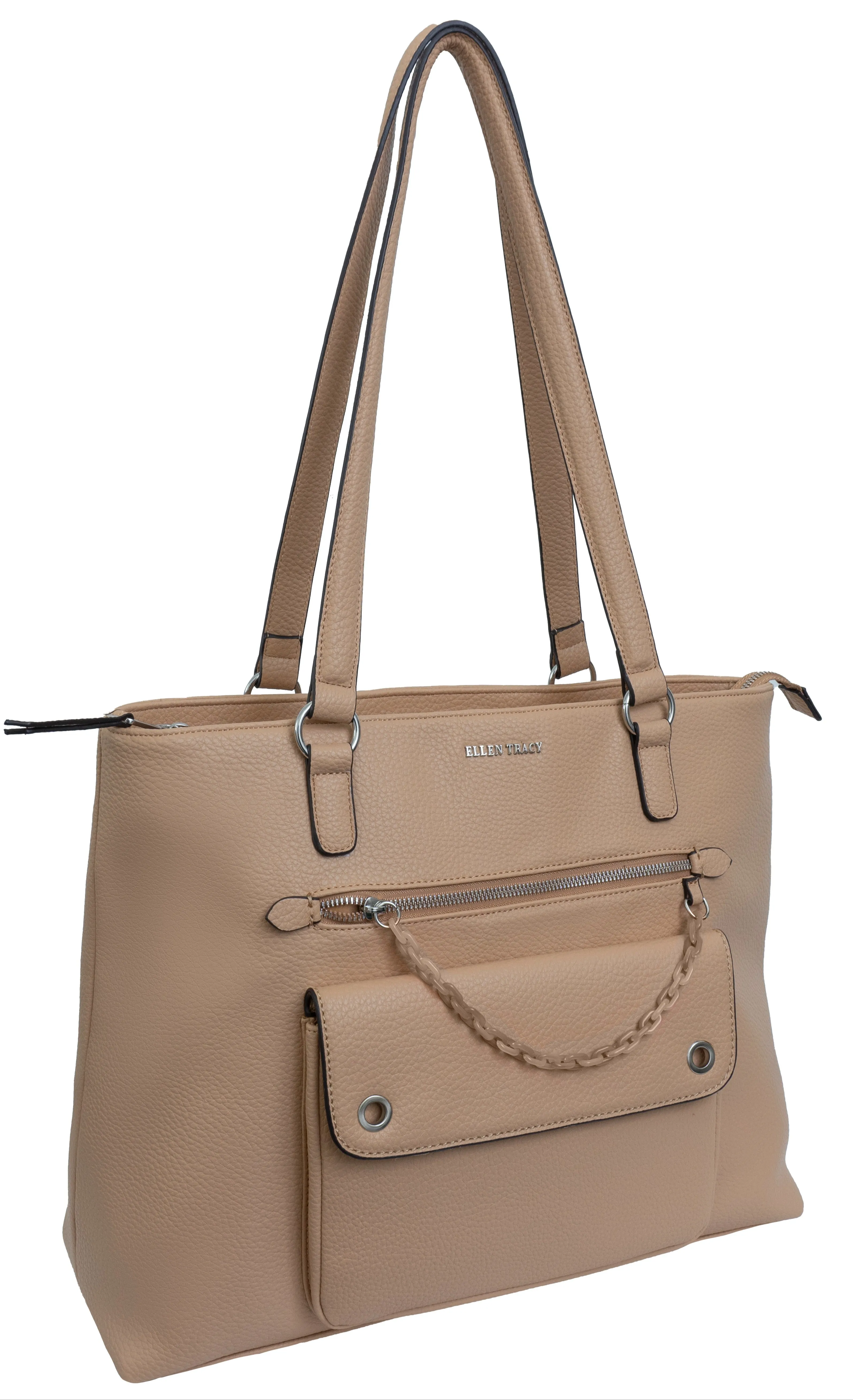 Ellen Tracy Workbook Tote with Decorative Resin Chain sold by Ruumur