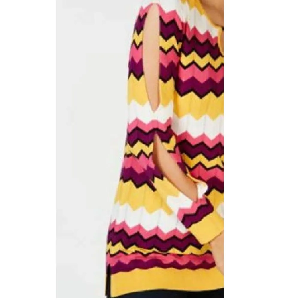 Thalia Sodi Women's Chevron Multi-Stripe Tunic Sweater Multi sold by Ruumur product image thumbnail 2