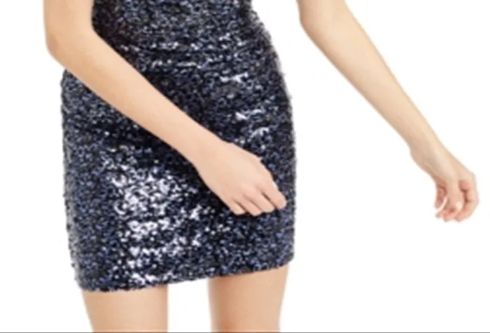 Teeze Me Women's Sequined Cap Sleeves Cocktail Party Dress Blue Size 5 sold by Ruumur product image thumbnail 3