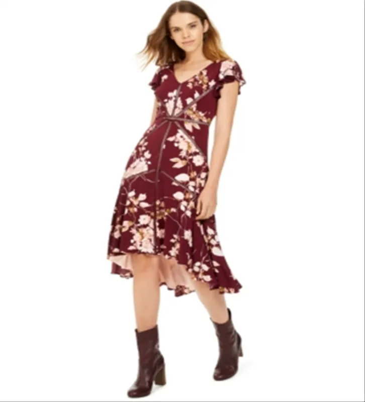 Taylor Women's Crochet Trim MIDI Dress Red Size 8 sold by Ruumur