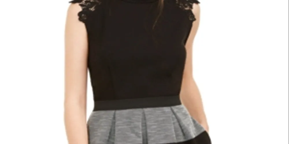 Speechless Women's Lace Trim Mini Fit & Flare Dress Black Size 2XS sold by Ruumur product image thumbnail 4