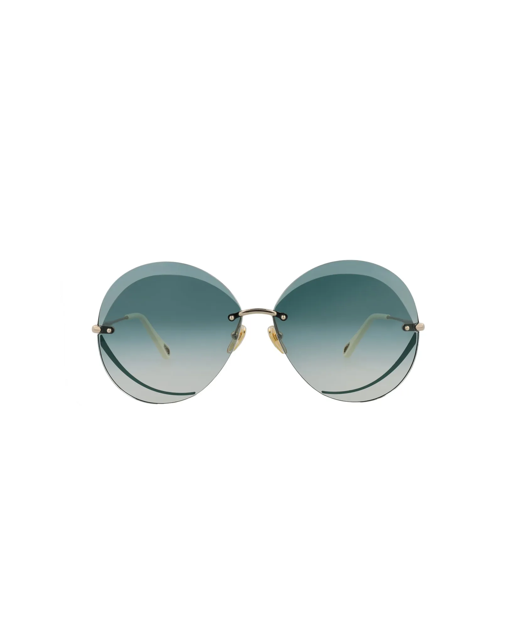 Chloe Round-Frame Metal Sunglasses, Style # CH0063S-30011429003 sold by Ruumur