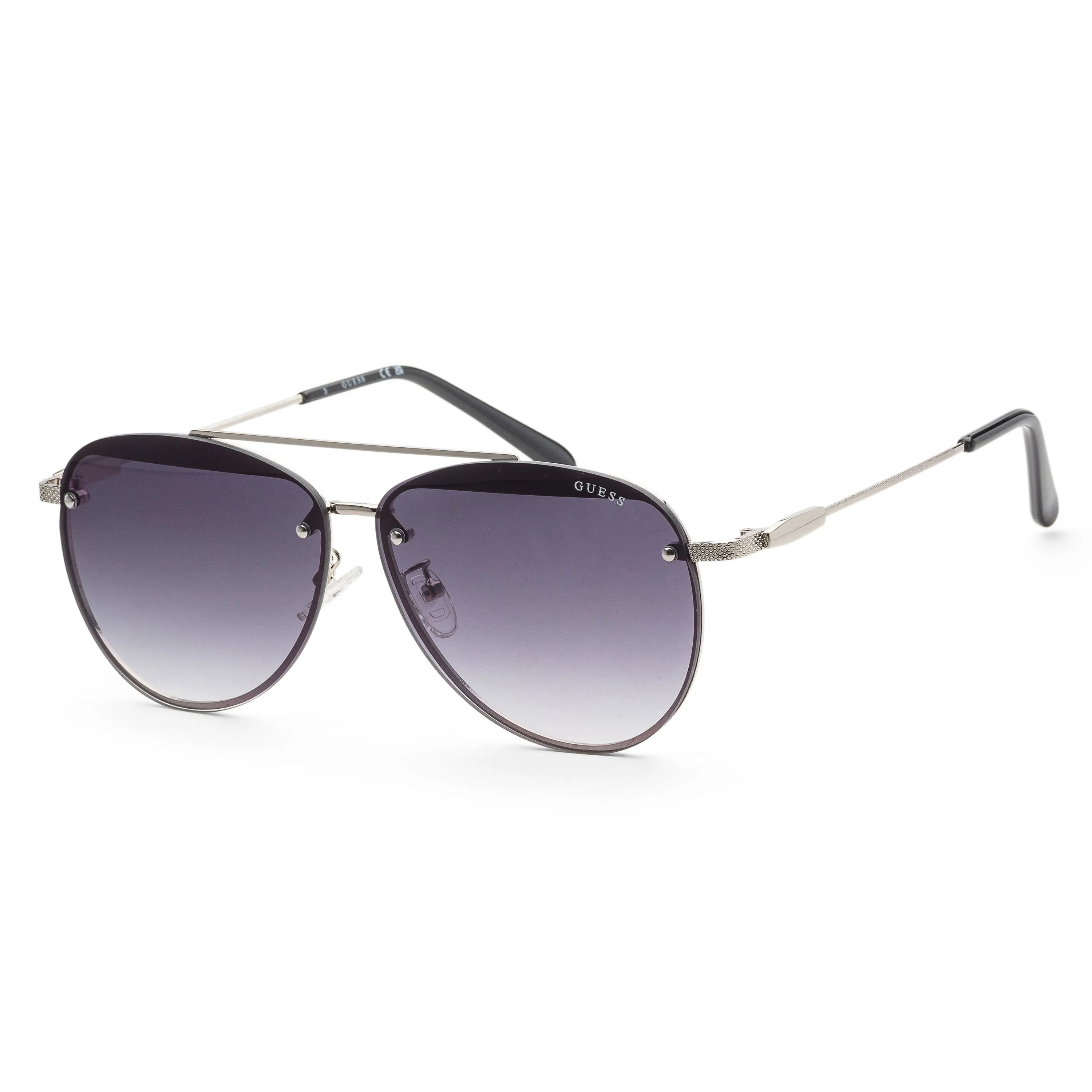 Guess Women's 63 mm Shiny Light Nickeltin Sunglasses GF0386-10B sold by Ruumur