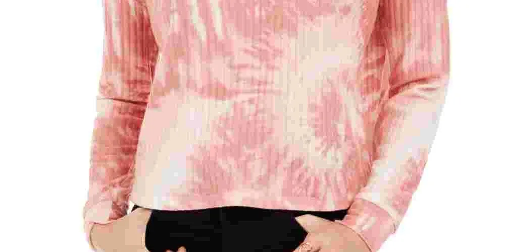 Crave Fame Junior's Cozy Ribbed Tie Dyed Top Pink Size Small sold by Ruumur product image thumbnail 3