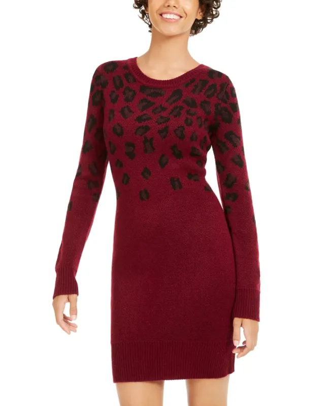 BCX Women's Printed Long Sleeve Jewel Neck Short Sheath Dress Red Size X-Large sold by Ruumur