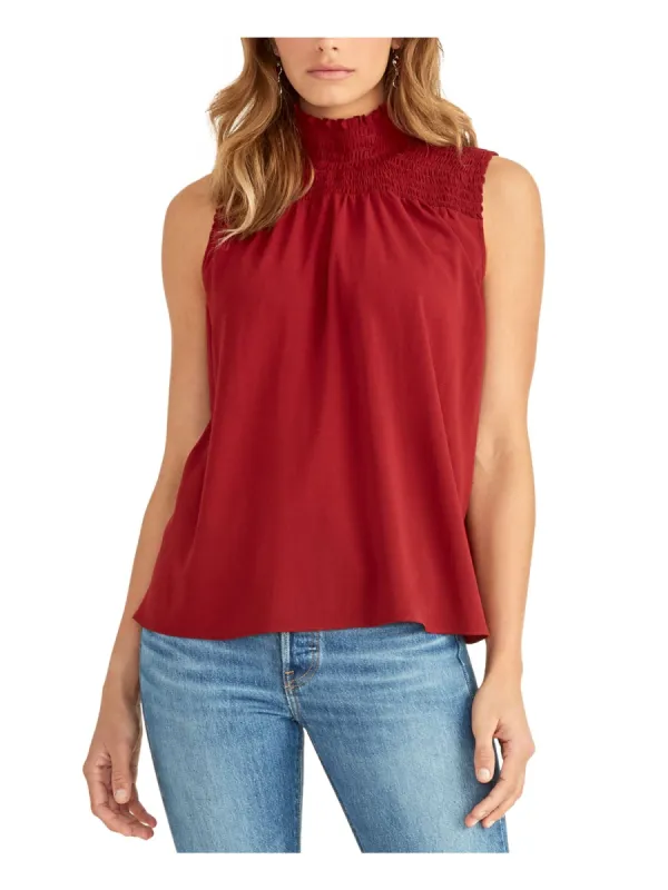 Rachel Roy Women's Mandarin Collar Sleeveless Casual Top Red Size X-Large sold by Ruumur