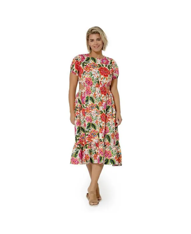 Leota Women's Tiered Ruffle Michelle Dress Orange Size 1X sold by Ruumur