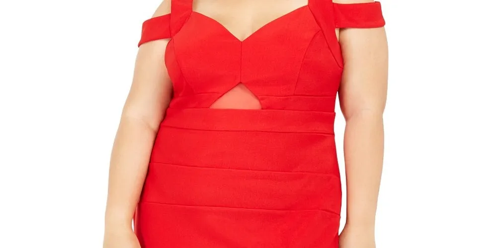 Emerald Sundae Women's Trendy Plus Size Cold-Shoulder Bandage Dress Red Size 3 Extra Large sold by Ruumur product image thumbnail 2