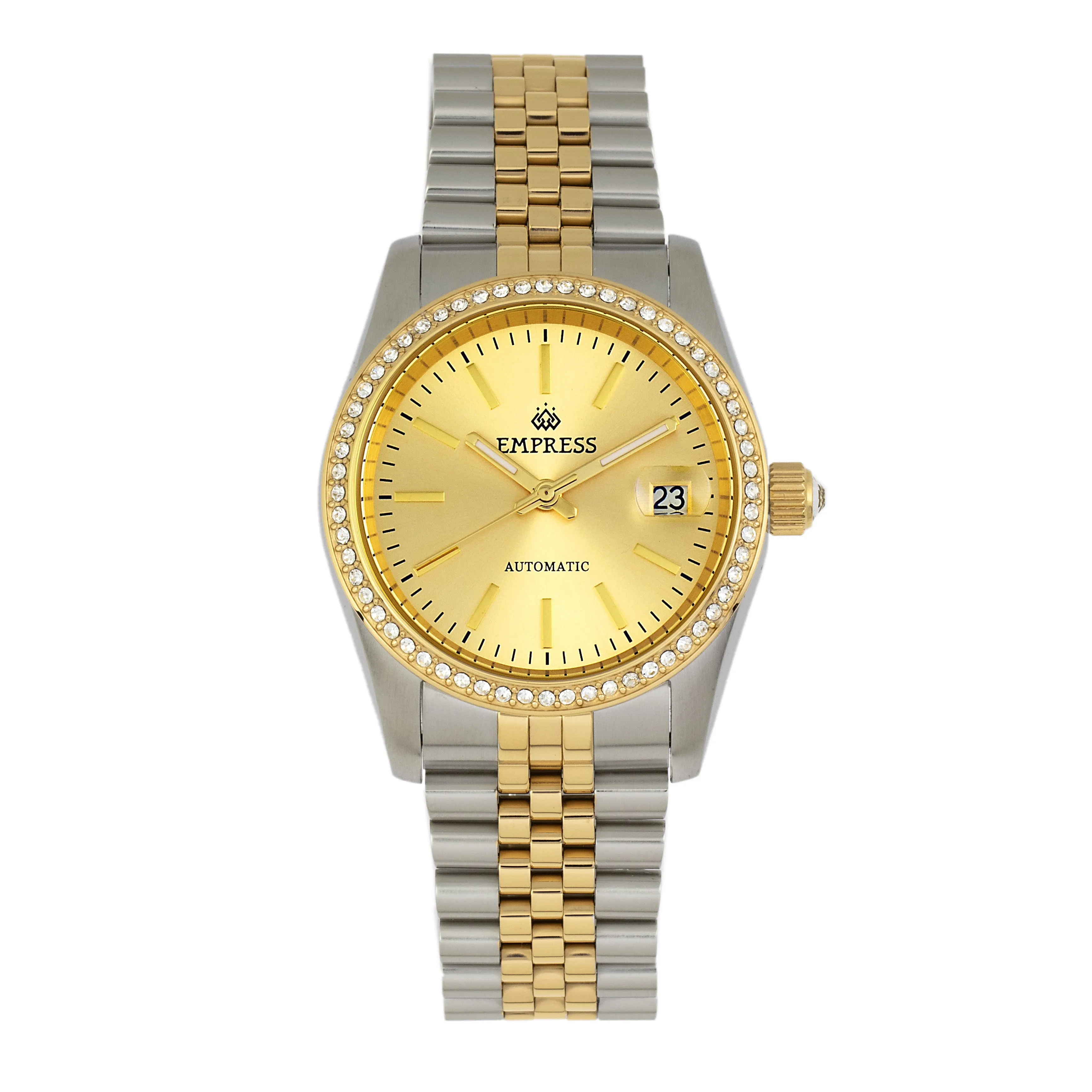 Empress Constance Automatic Bracelet Watch w/Date - Silver/Gold sold by Ruumur
