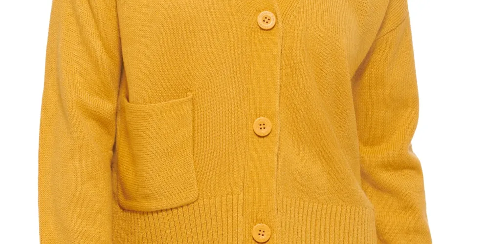Calvin Klein Women's Cutout V Neck Cardigan Yellow Size Large sold by Ruumur product image thumbnail 3