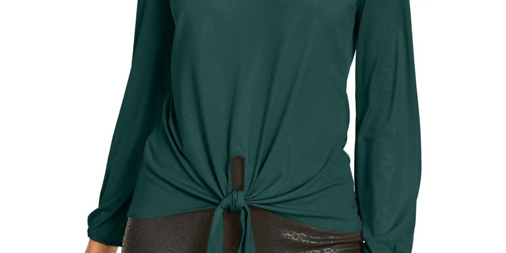 Thalia Sodi Women's Tie Front Top Green Size XX-Large sold by Ruumur product image thumbnail 3