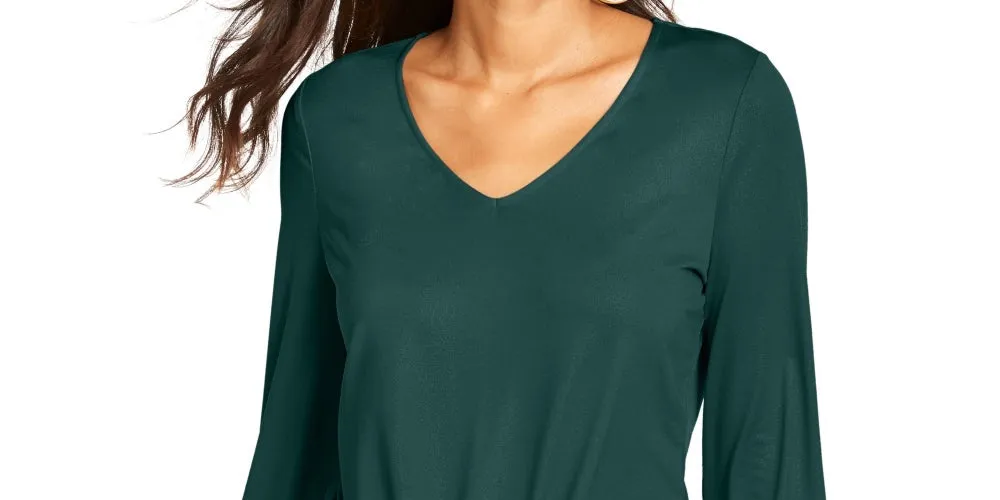 Thalia Sodi Women's Tie Front Top Green Size XX-Large sold by Ruumur product image thumbnail 2