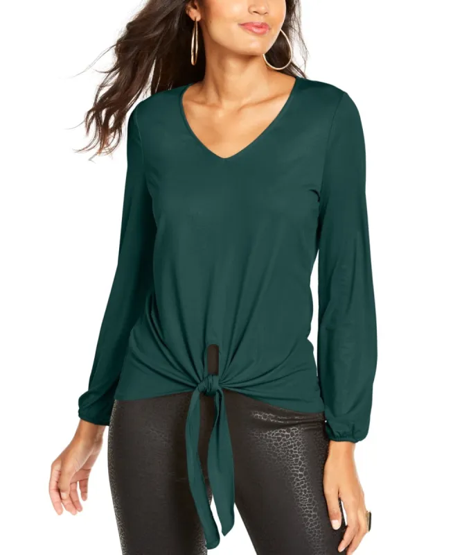 Thalia Sodi Women's Tie Front Top Green Size XX-Large sold by Ruumur