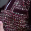 Women's Updated Tweed Varsity Jacket with Contrast Sleeve sold by Ruumur