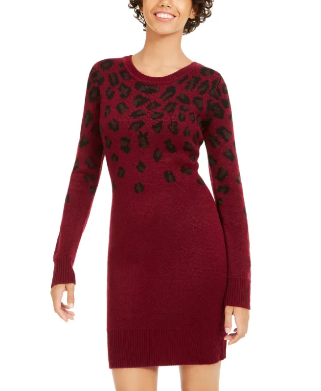 BCX Women's Cheetah-Print Sweater Dress Red Size Small sold by Ruumur