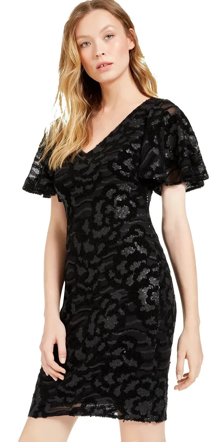 Calvin Klein Women's Sequined Zippered Short Evening Dress Black Size 14 sold by Ruumur product image thumbnail 3