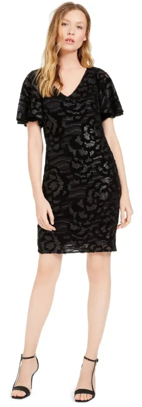 Calvin Klein Women's Sequined Zippered Short Evening Dress Black Size 14 sold by Ruumur