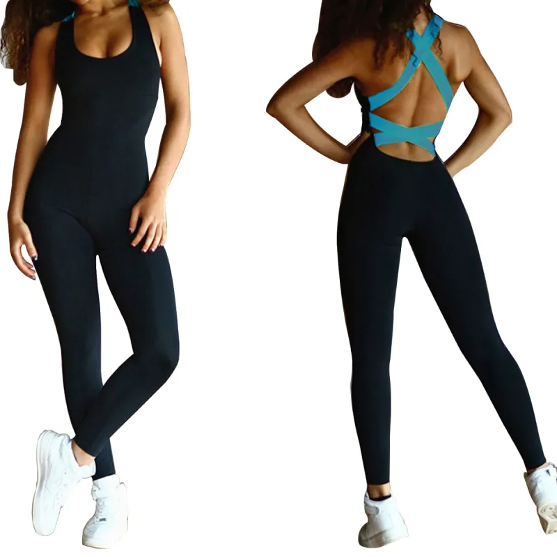 Women's Sports YOGA Workout Gym Fitness Jumpsuit sold by Ruumur